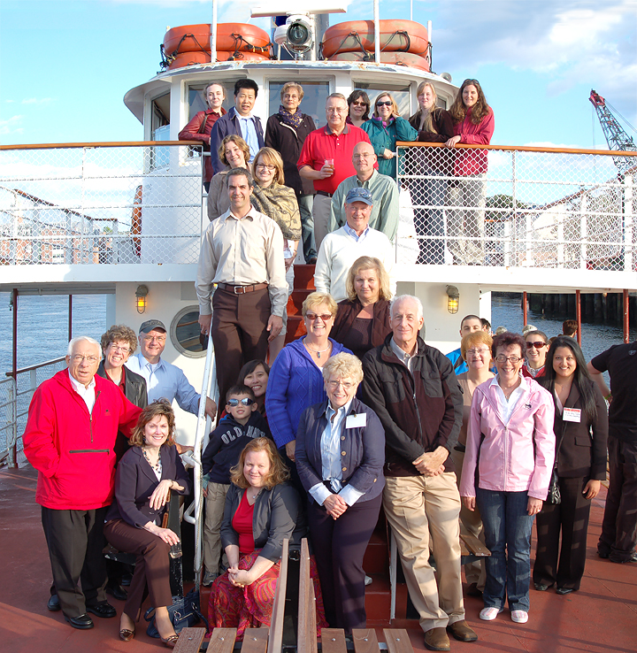 2011 North East Regional Consortia meeting: Directors and staff on a boat in Portsmouth Harbor