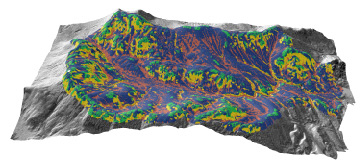 Digital soil mapping,b ased on the dominant hydrologic patterns influencing soil formation, overlay a lidar-derived DEM